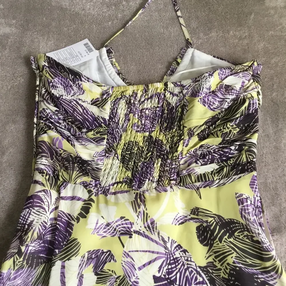 ANTHROPOLOGIE Lithe Tea for Two Floral Ruffle Halter Midi Dress Multicolor SZ 8 - Picture 5 of 11